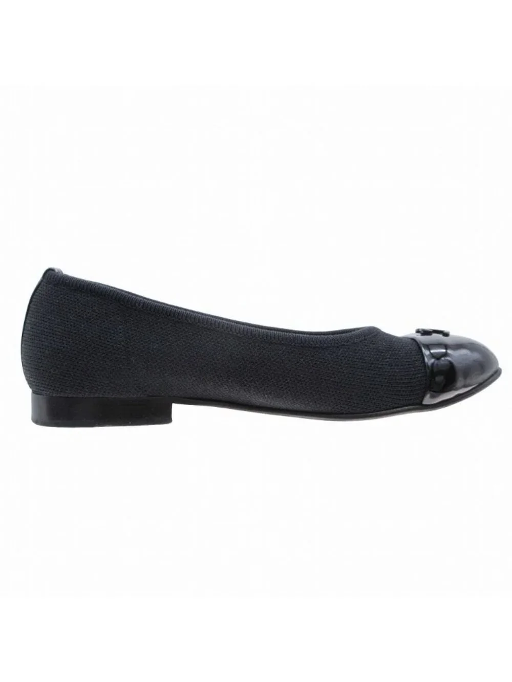 Chanel Pumps CC Logo Flat Shoes Black